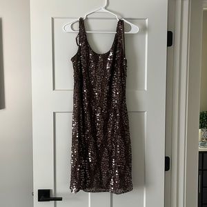 Brown, sparkly cocktail dress